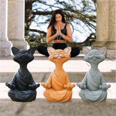 Whimsical Buddha Cat Figurine